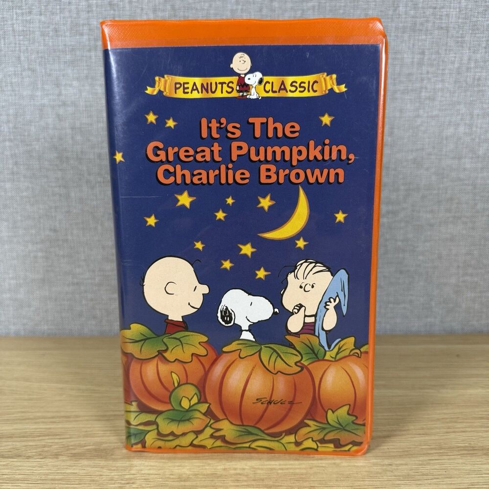 It's The Great Pumpkin Charlie Brown Peanuts Tested VHS 1996 Orange Clamshell